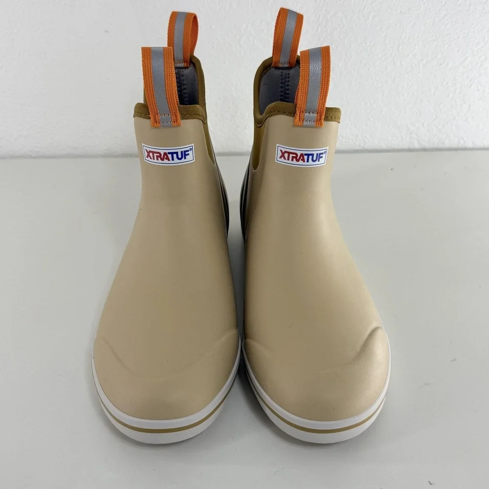 Xtratuf Ankle Deck Boots Mens Size 11 Beige Waterproof Slip Resistant Rain
